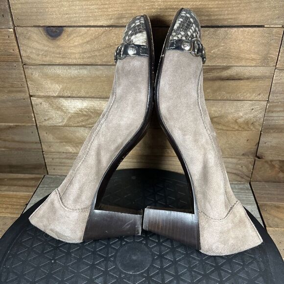 AGL Attilio Giusti LeombruniTan Suede Snake Pump Heels Womens Size 38.5 / US 8 - Picture 8 of 10